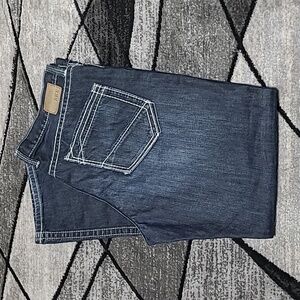 BKE TYLER STRAIGHT EMBROIDERED DENIM JEAN
